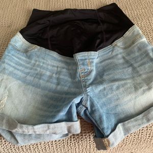 Blue Jean full panel maternity shorts